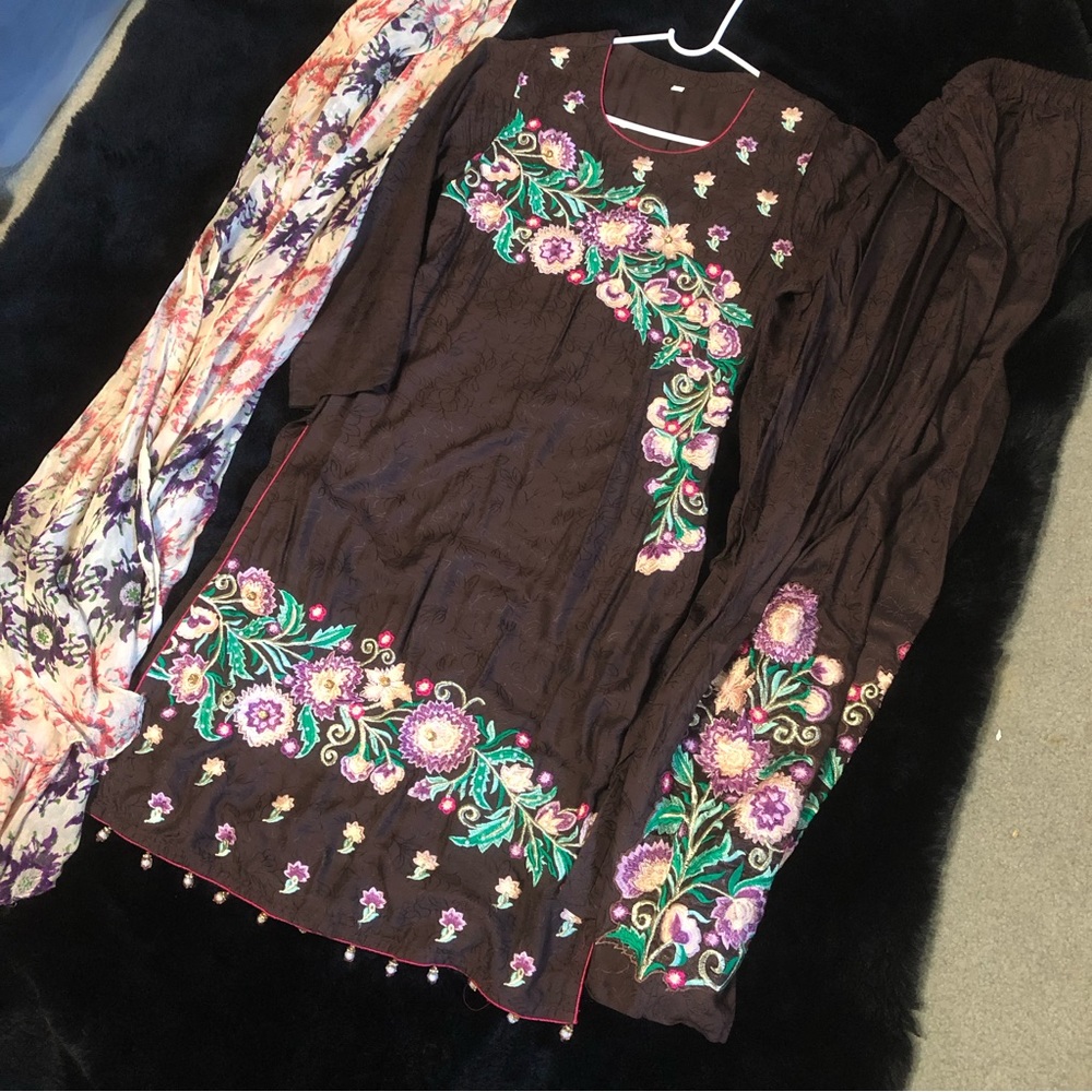 Pakistani Indian shalwar kameez Embroidered jacquard desi wear clothes eid